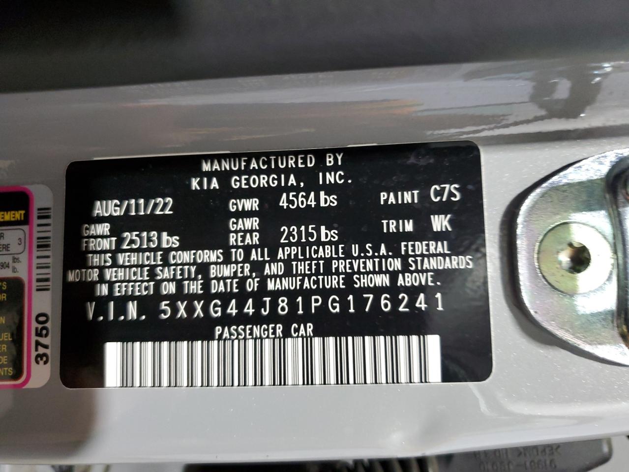 5XXG44J81PG176241 2023 Kia K5 Gt