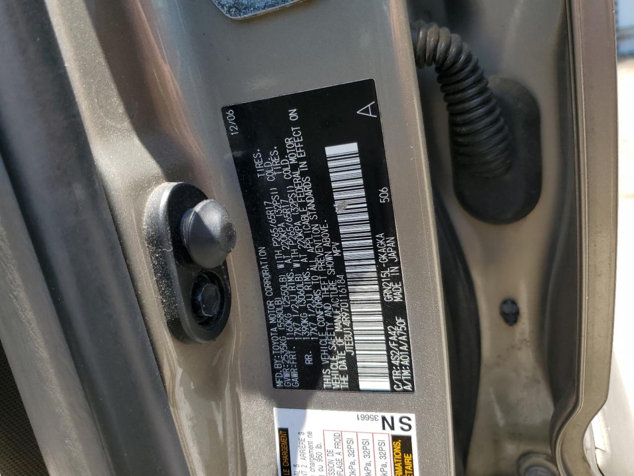 JTEBU14R970116184 2007 Toyota 4Runner Sr5