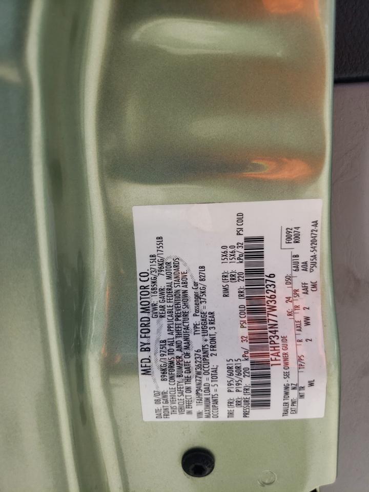 1FAHP34N77W362376 2007 Ford Focus Zx4