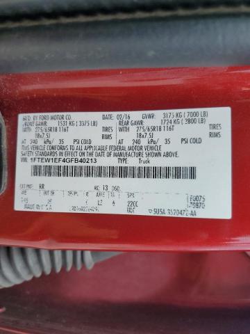 2016 FORD F150 SUPER - 1FTEW1EF4GFB40213
