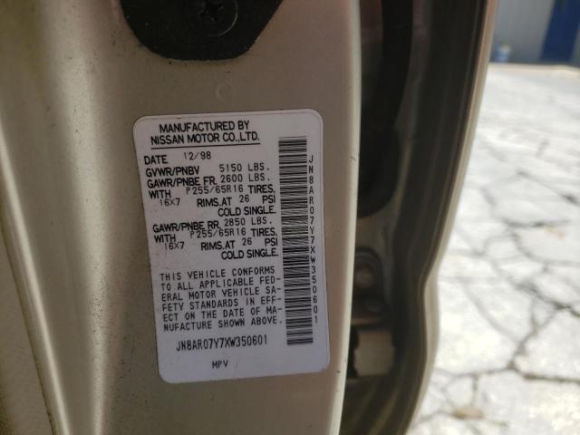 1999 Nissan Pathfinder Le VIN: JN8AR07Y7XW350601 Lot: 57692604