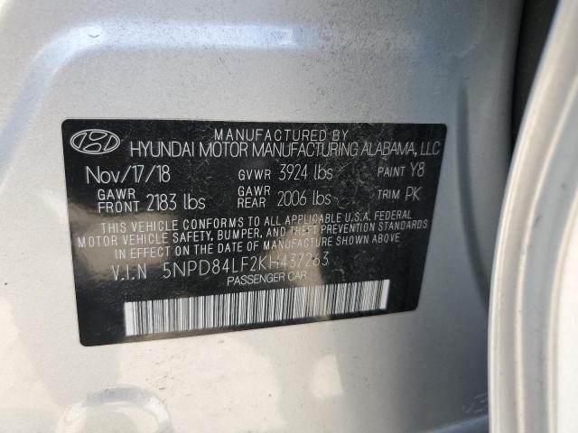 2019 Hyundai Elantra Sel VIN: 5NPD84LF2KH437263 Lot: 59804014