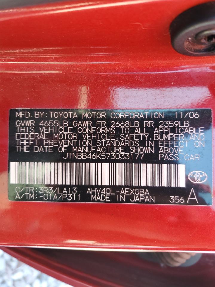 JTNBB46K573033177 2007 Toyota Camry Hybrid