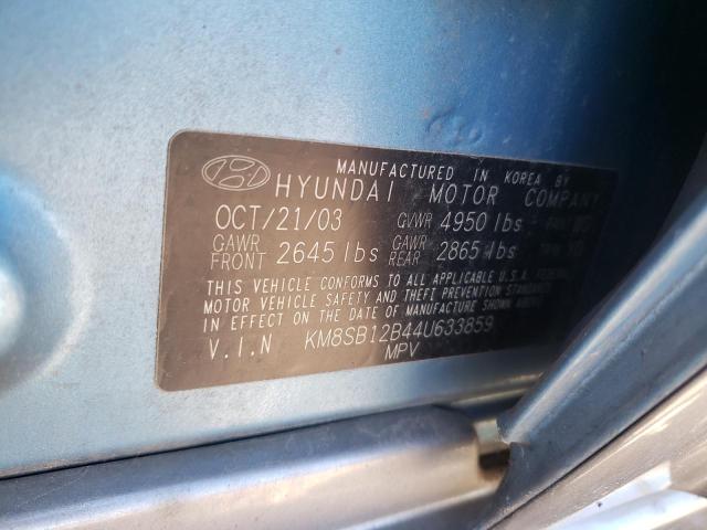 2004 Hyundai Santa Fe Gl VIN: KM8SB12B44U633859 Lot: 59161374