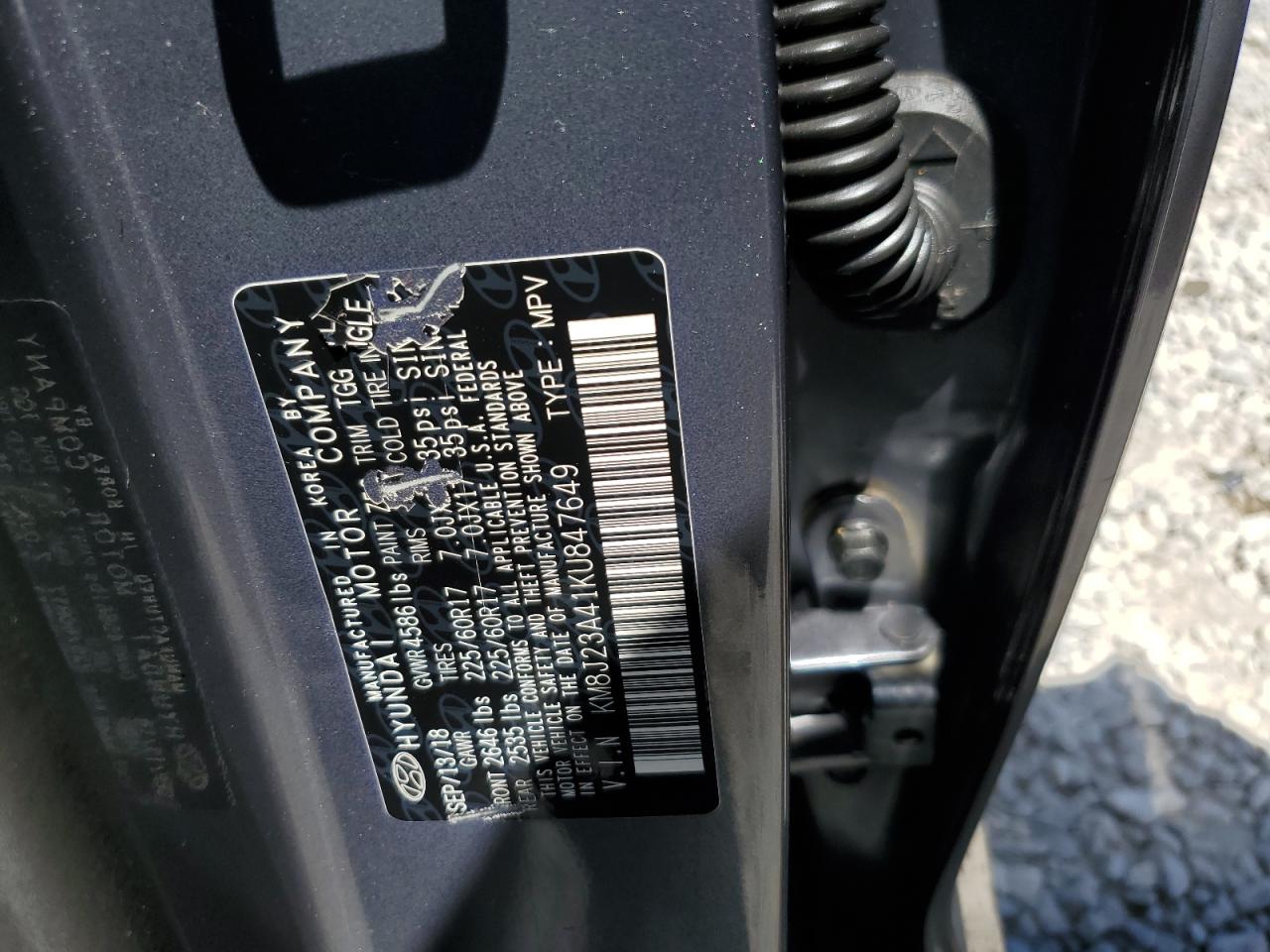 KM8J23A41KU847649 2019 Hyundai Tucson Se