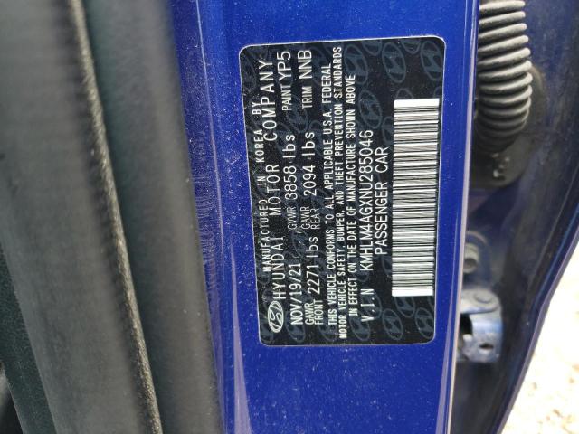 2022 Hyundai Elantra Sel VIN: KMHLM4AGXNU285046 Lot: 57313324