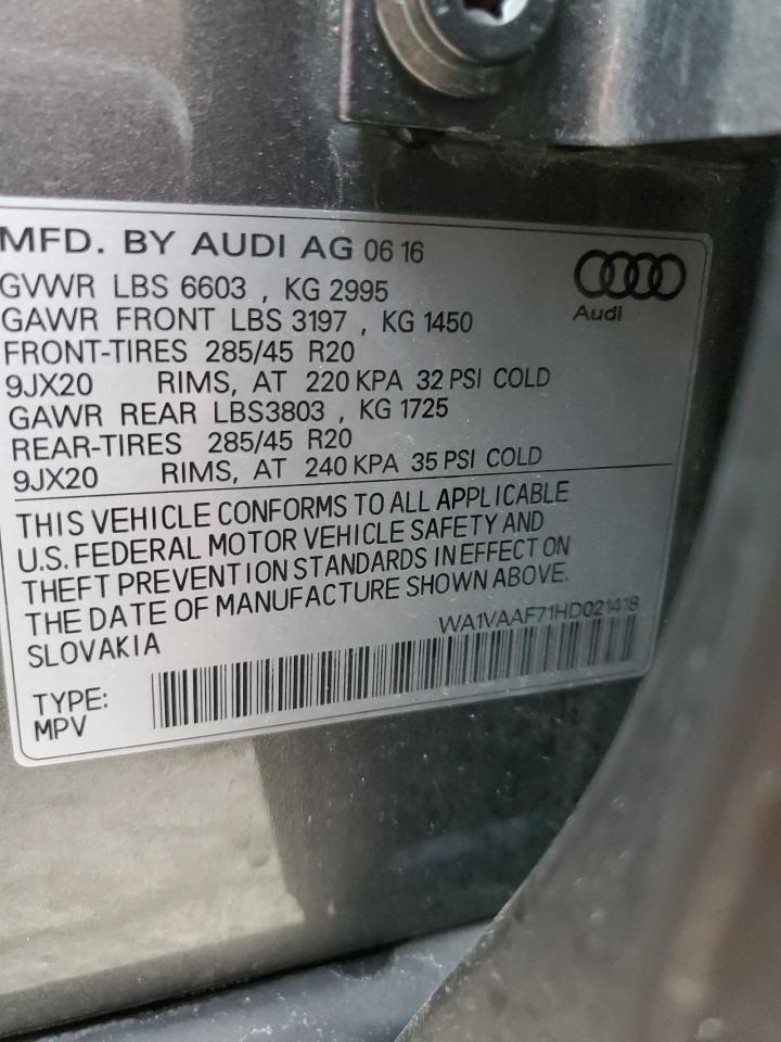 WA1VAAF71HD021418 2017 Audi Q7 Prestige