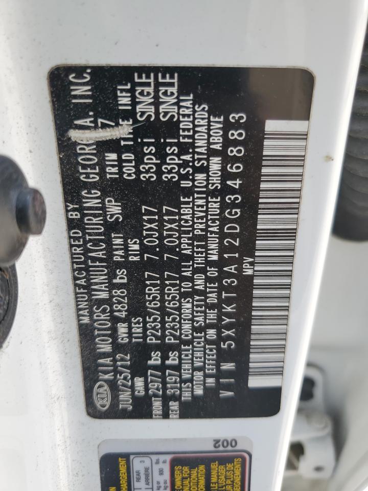 5XYKT3A12DG346883 2013 Kia Sorento Lx