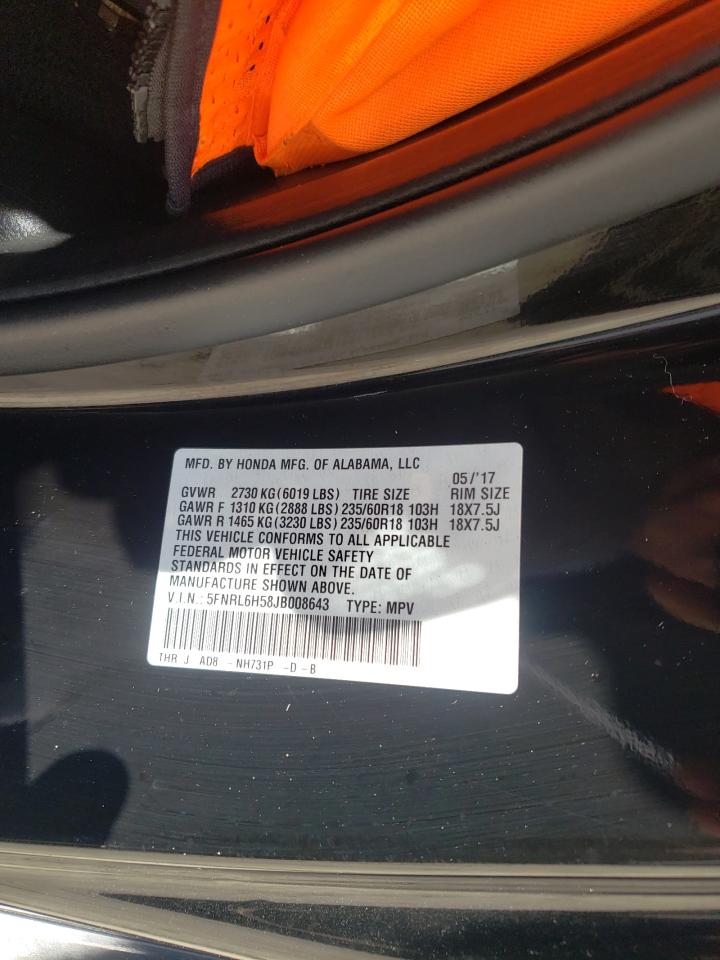5FNRL6H58JB008643 HONDA All Models 2018