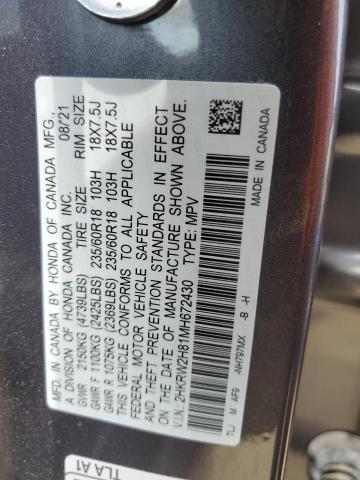 2021 Honda Cr-V Exl VIN: 2HKRW2H81MH672430 Lot: 58958894