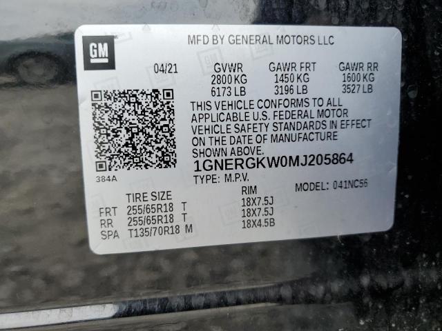 2021 CHEVROLET TRAVERSE L - 1GNERGKW0MJ205864