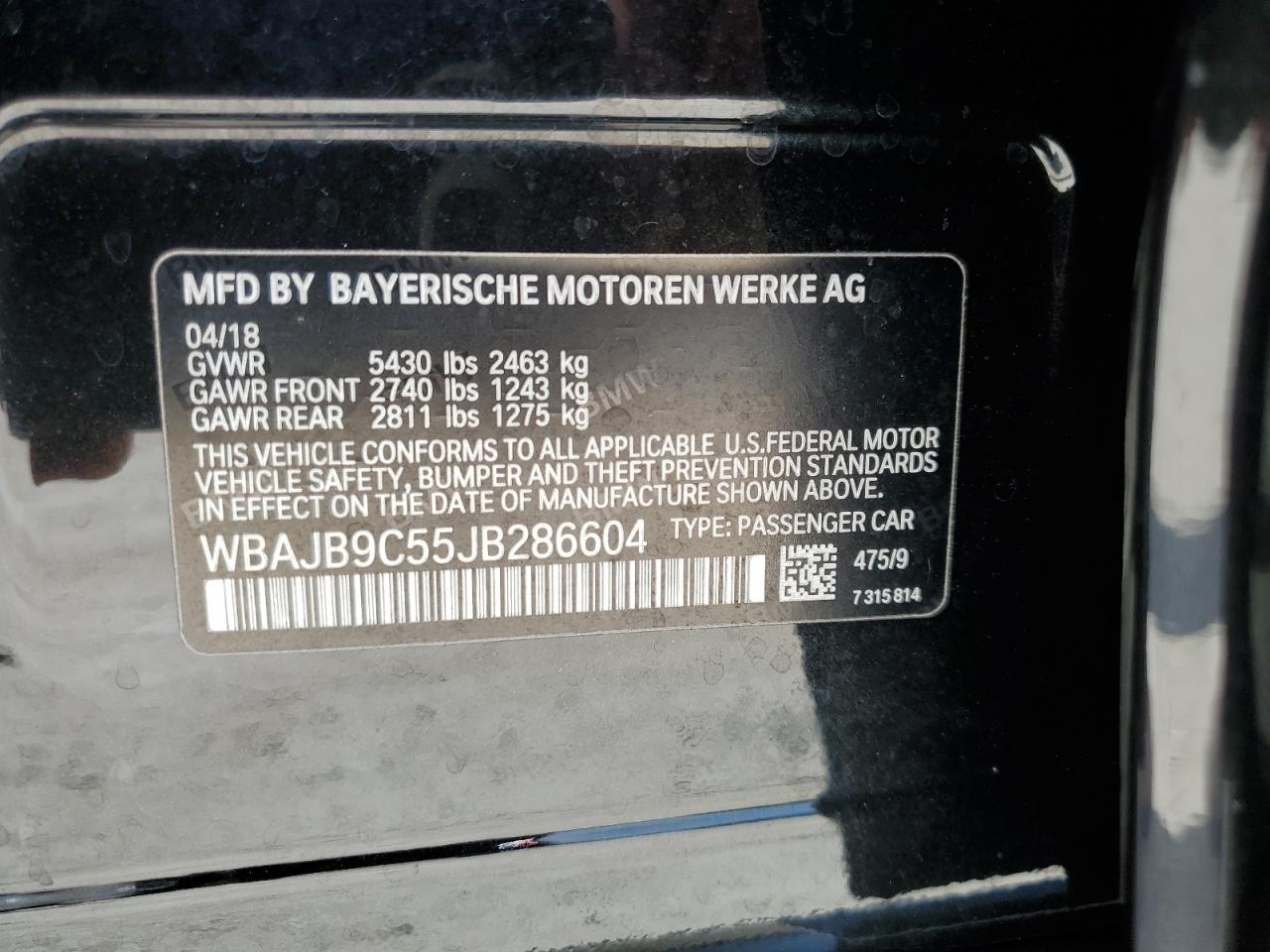 WBAJB9C55JB286604 2018 BMW M550Xi