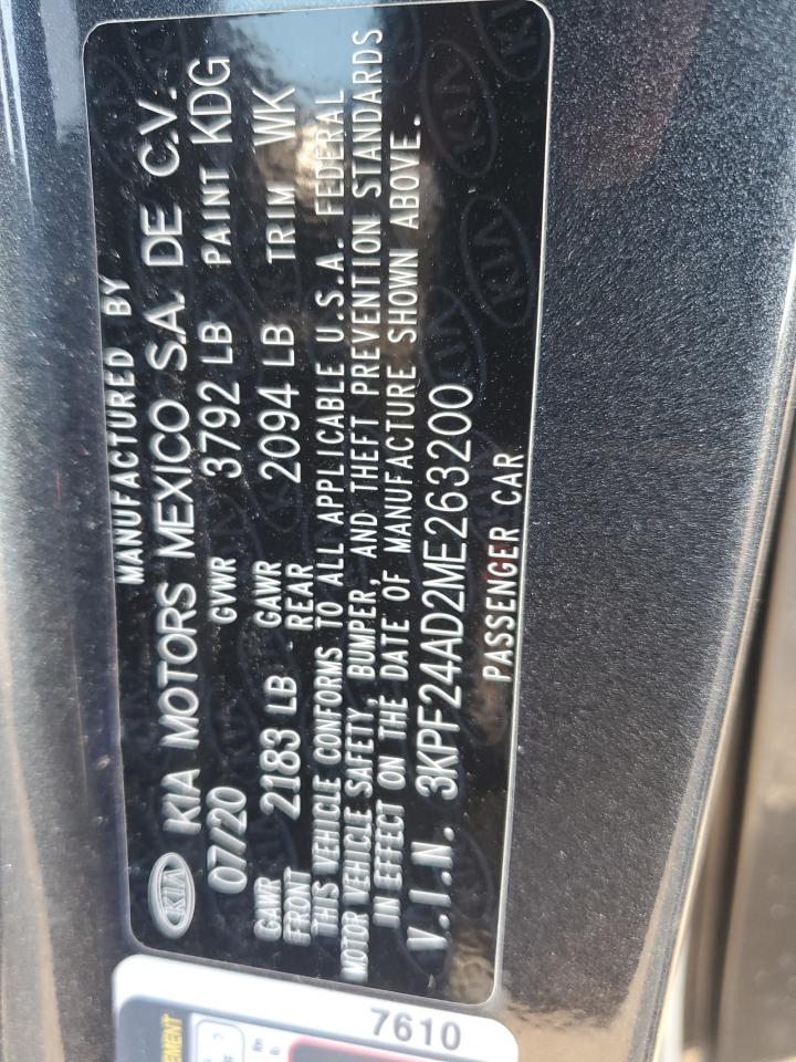 3KPF24AD2ME263200 2021 Kia Forte Fe