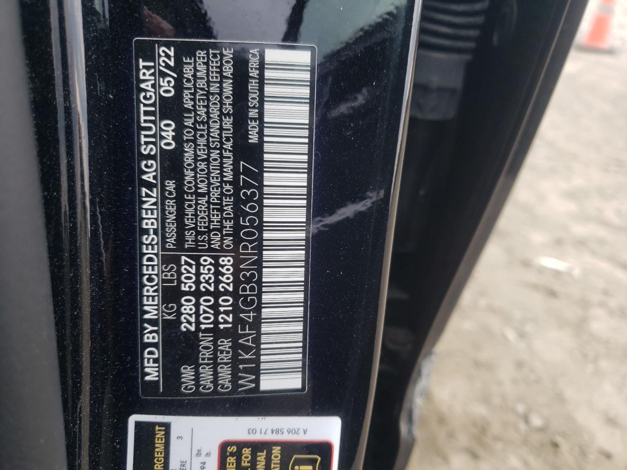 W1KAF4GB3NR056377 2022 Mercedes-Benz C 300