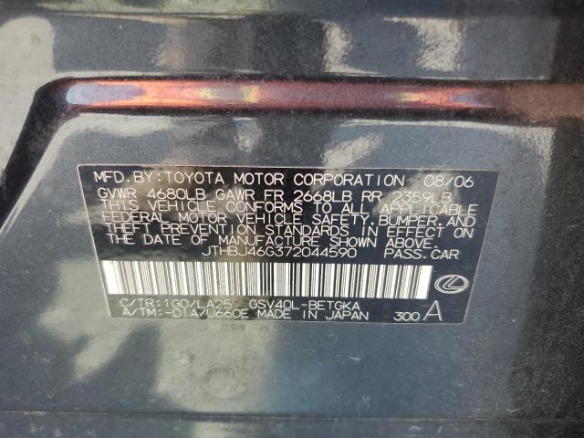 2007 Lexus Es 350 VIN: JTHBJ46G372044590 Lot: 59915944