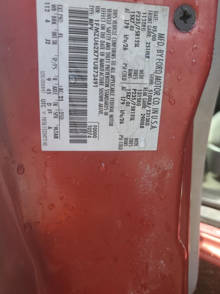 1FMZU62X7YUB73491 2000 Ford Explorer Xls