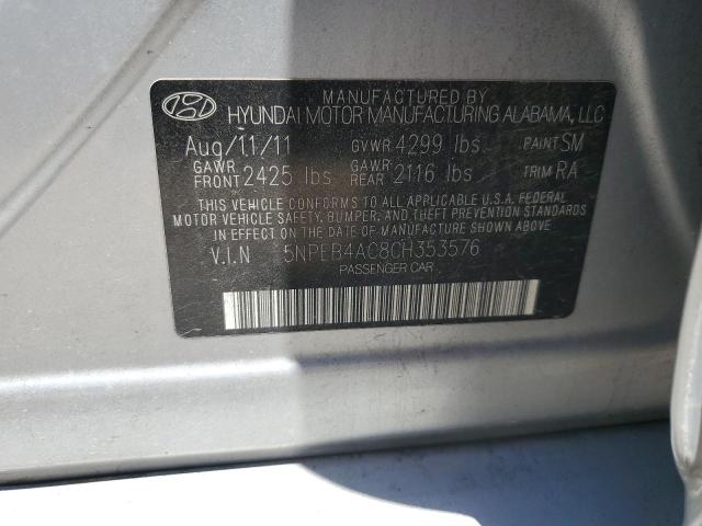 2012 Hyundai Sonata Gls VIN: 5NPEB4AC8CH353576 Lot: 58490304