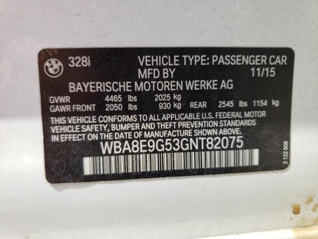 2016 BMW 328 I Sulev VIN: WBA8E9G53GNT82075 Lot: 57219704