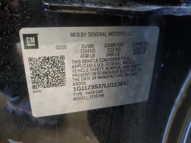 1G11Z5S37LU113643 2020 Chevrolet Impala Lt