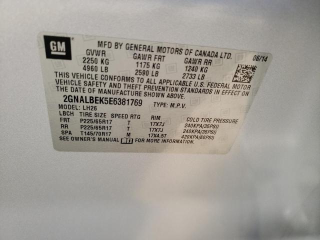 2GNALBE05E6381769 2014 Chevrolet Equinox Lt