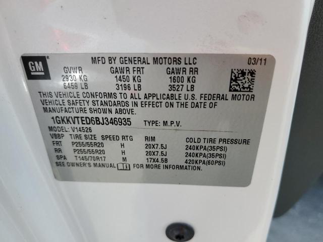 2011 GMC Acadia Denali VIN: 1GKKVTED6BJ346935 Lot: 58115984