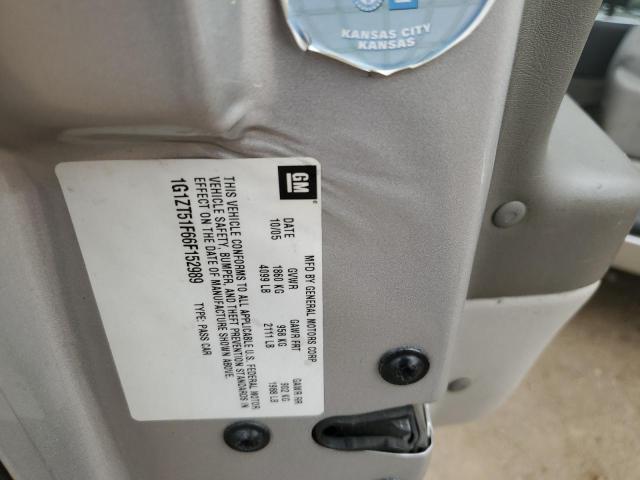 2006 Chevrolet Malibu Lt VIN: 1G1ZT51F66F152989 Lot: 61126774