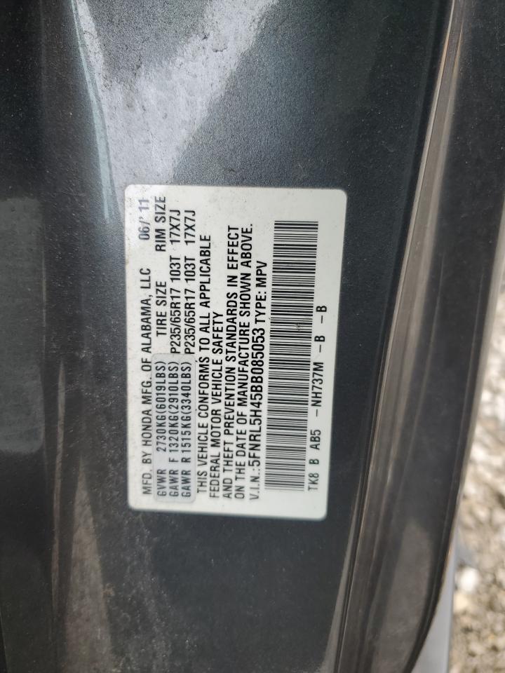 5FNRL5H45BB085053 2011 Honda Odyssey Ex
