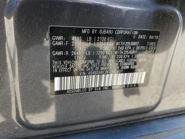 2019 SUBARU OUTBACK 2. - 4S4BSABC3K3340837