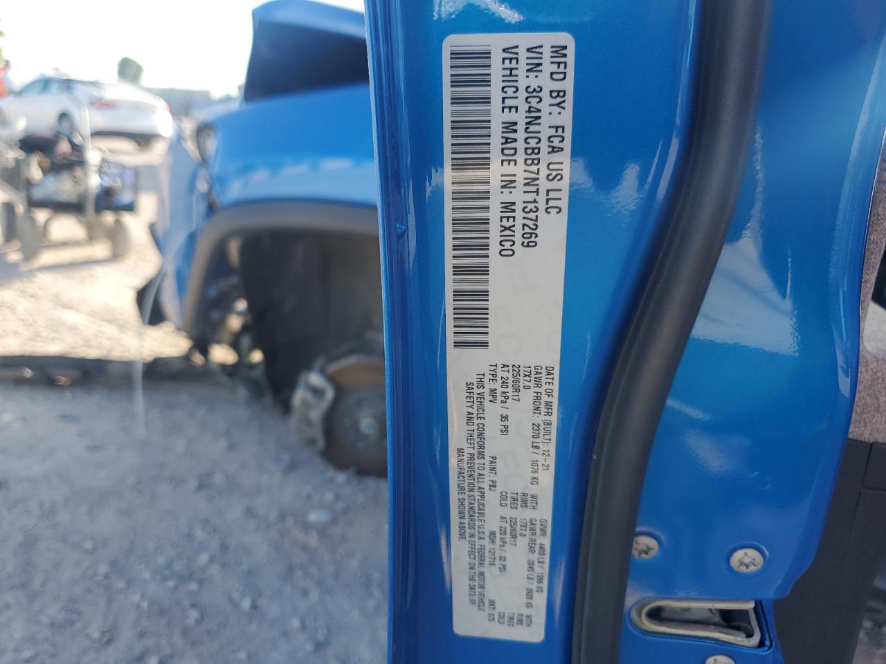 3C4NJCBB7NT137269 2022 Jeep Compass Latitude