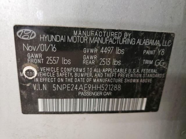 2017 Hyundai Sonata Se VIN: 5NPE24AF9HH521288 Lot: 60161894