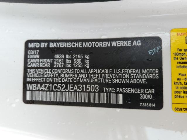 VIN WBA4Z1C52JEA31503 2018 BMW 4 Series, 430I no.13