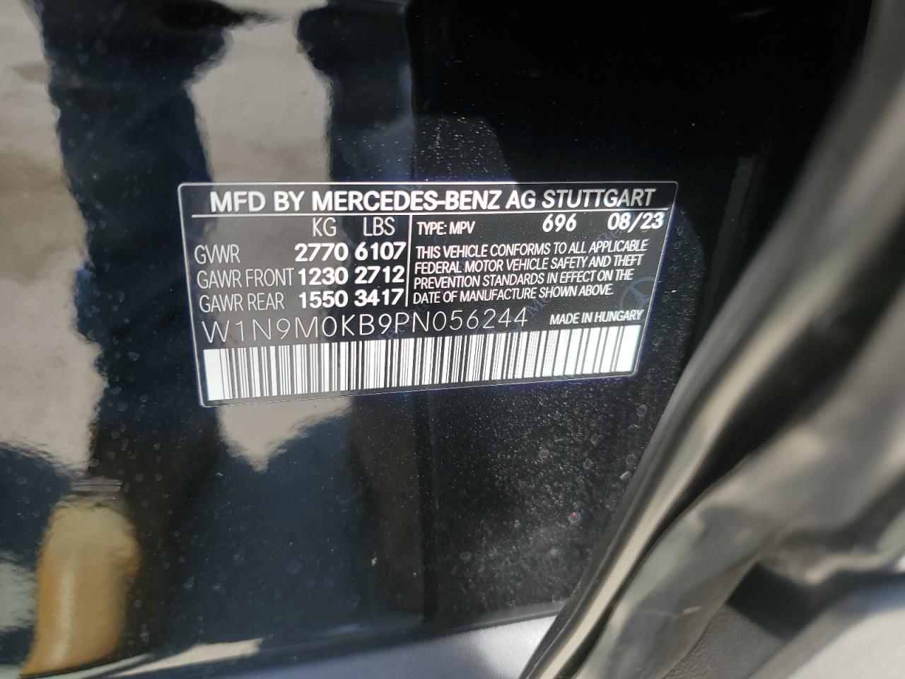 2023 Mercedes-Benz Eqb 300 4Matic vin: W1N9M0KB9PN056244