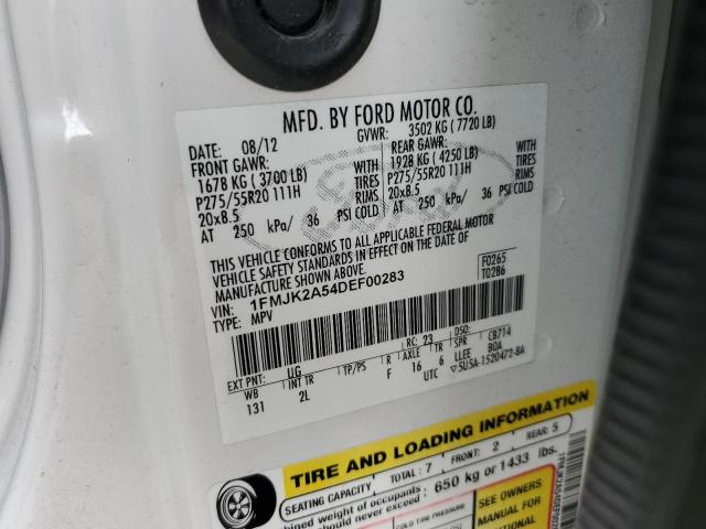 2013 Ford Expedition El Limited VIN: 1FMJK2A54DEF00283 Lot: 60697584