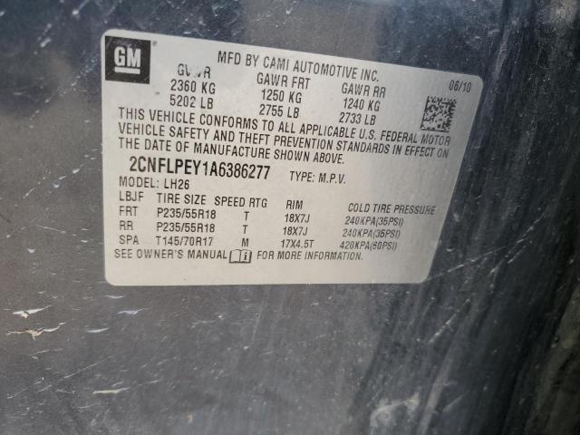 2010 Chevrolet Equinox Lt VIN: 2CNFLPEY1A6386277 Lot: 59253144