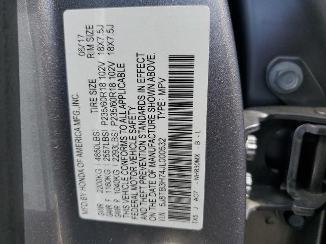 2018 Acura Rdx Advance VIN: 5J8TB3H74JL000532 Lot: 58902914