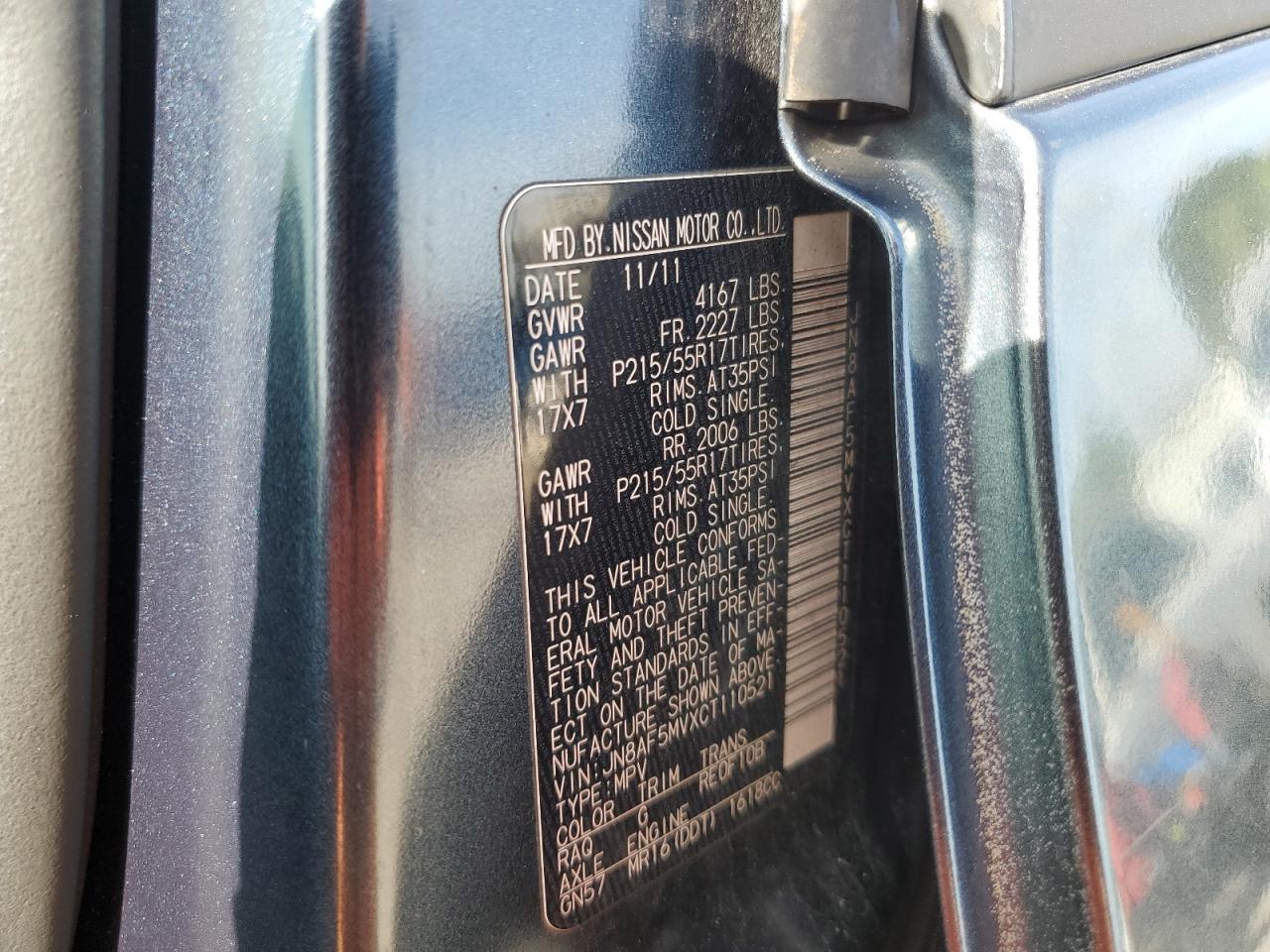 JN8AF5MVXCT110521 2012 Nissan Juke S