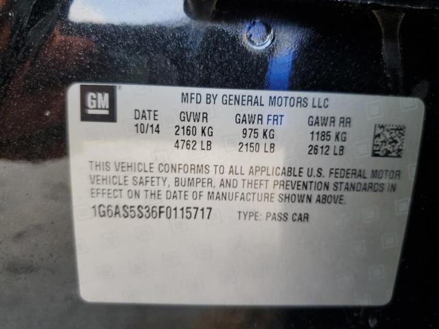 2015 Cadillac Cts Performance Collection VIN: 1G6AS5S36F0115717 Lot: 58039864