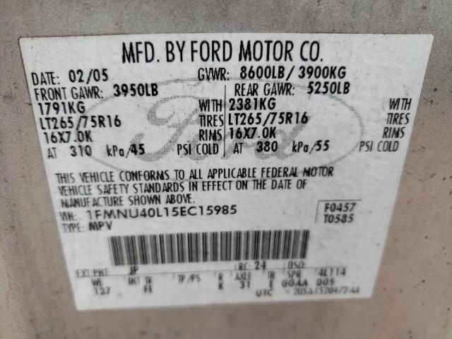 1FMNU40L15EC15985 2005 Ford Excursion Xlt