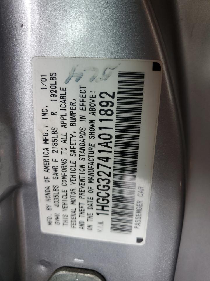 1HGCG32741A011892 2001 Honda Accord Ex