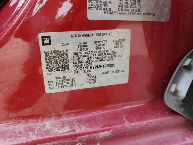 2021 Chevrolet Silverado K2500 Heavy Duty VIN: 1GC4YLEY2MF129385 Lot: 57378924