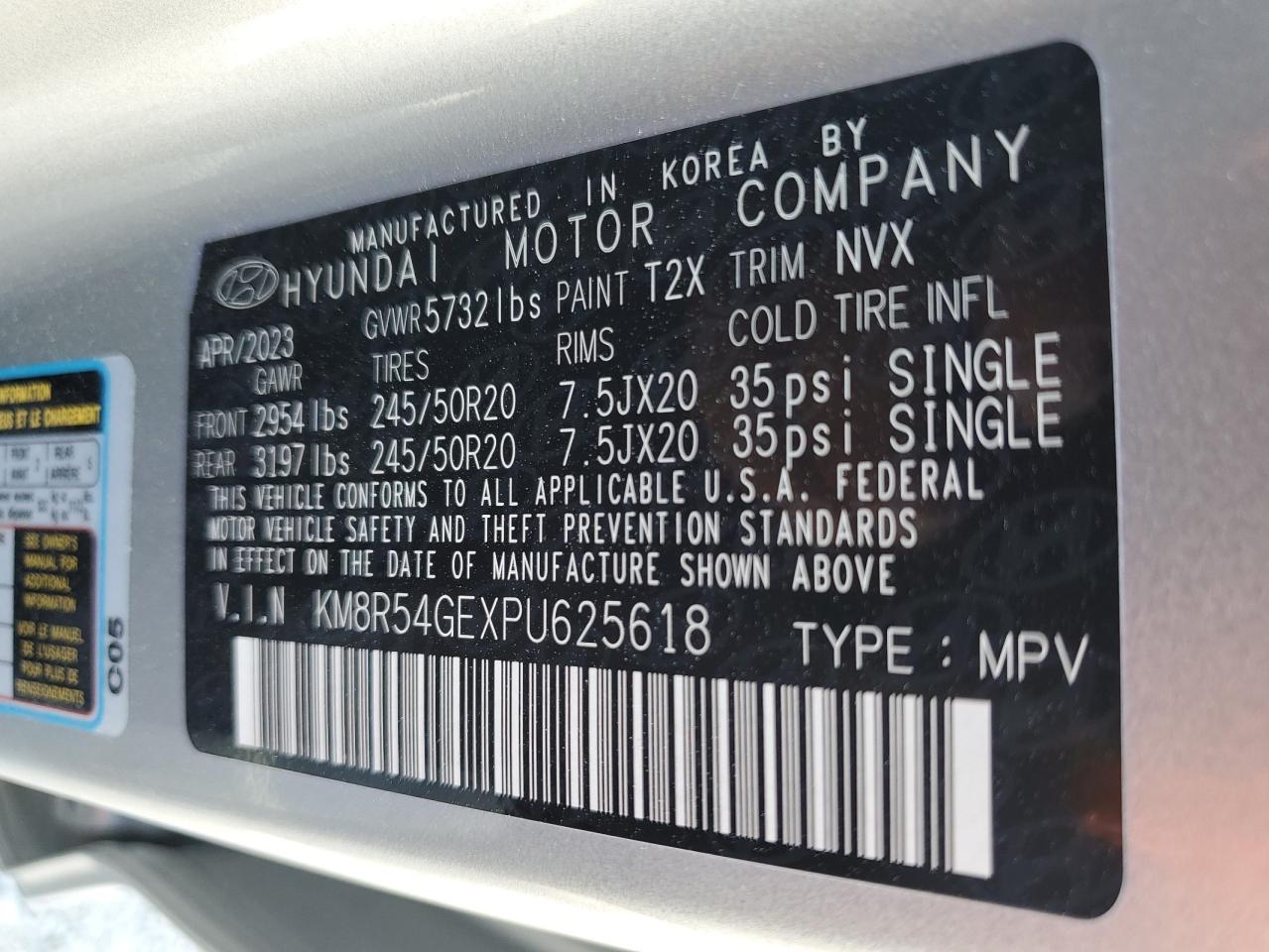 KM8R54GEXPU625618 2023 Hyundai Palisade Limited