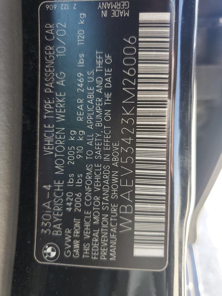 WBAEV53423KM26006 2003 BMW 330 I