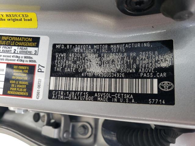 4T1BF1FK9GU534926 2016 TOYOTA CAMRY - Image 12