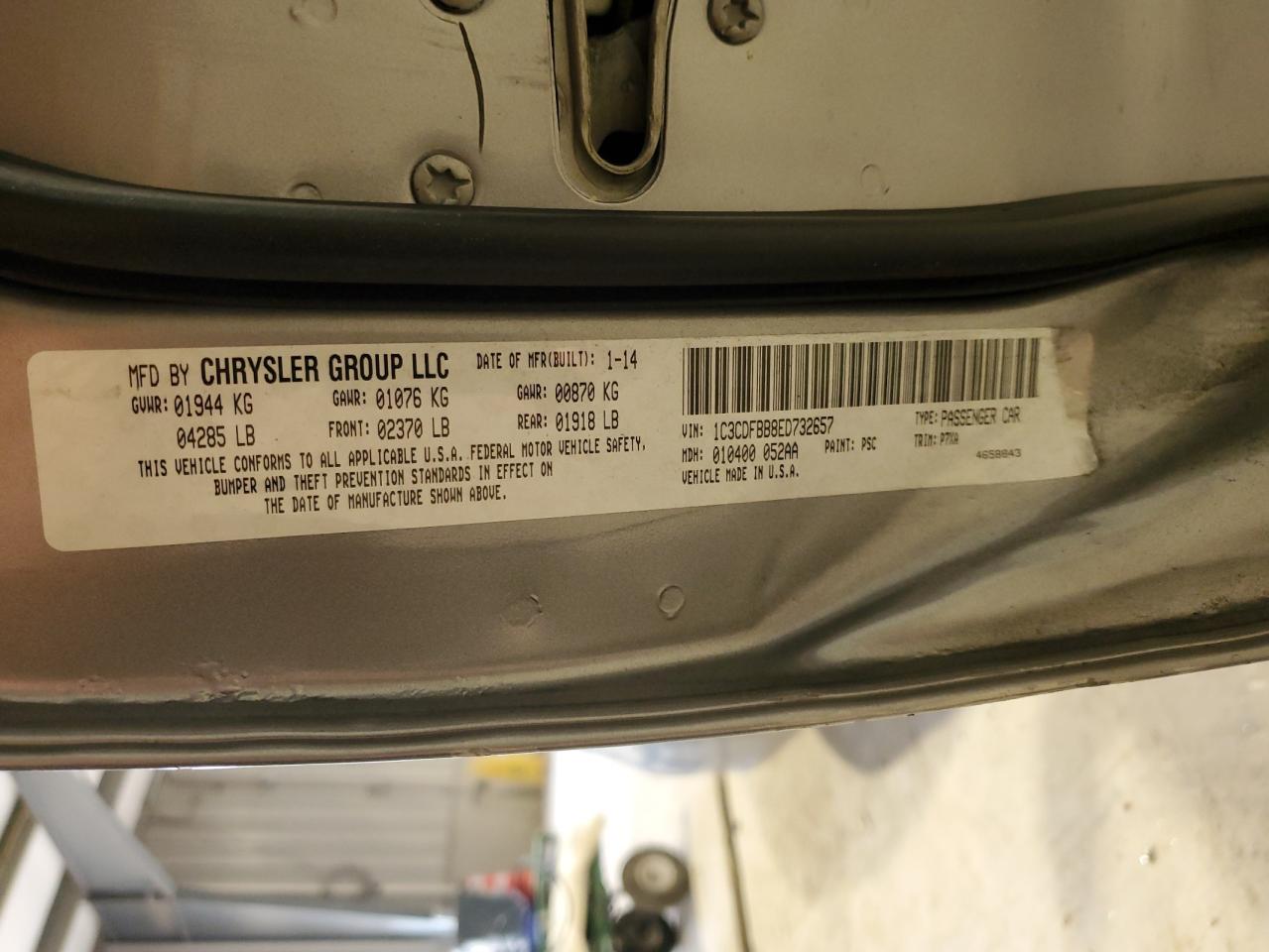 1C3CDFBB8ED732657 2014 Dodge Dart Sxt