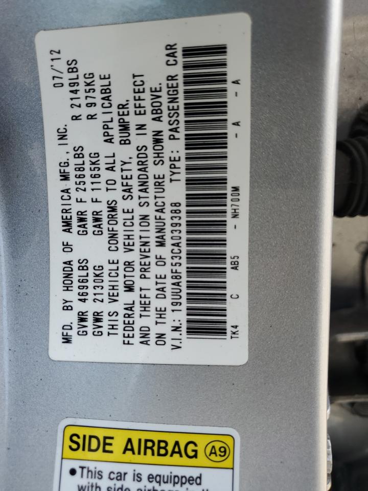 19UUA8F53CA039388 2012 Acura Tl