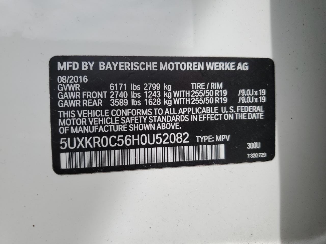 5UXKR0C56H0U52082 2017 BMW X5 xDrive35I