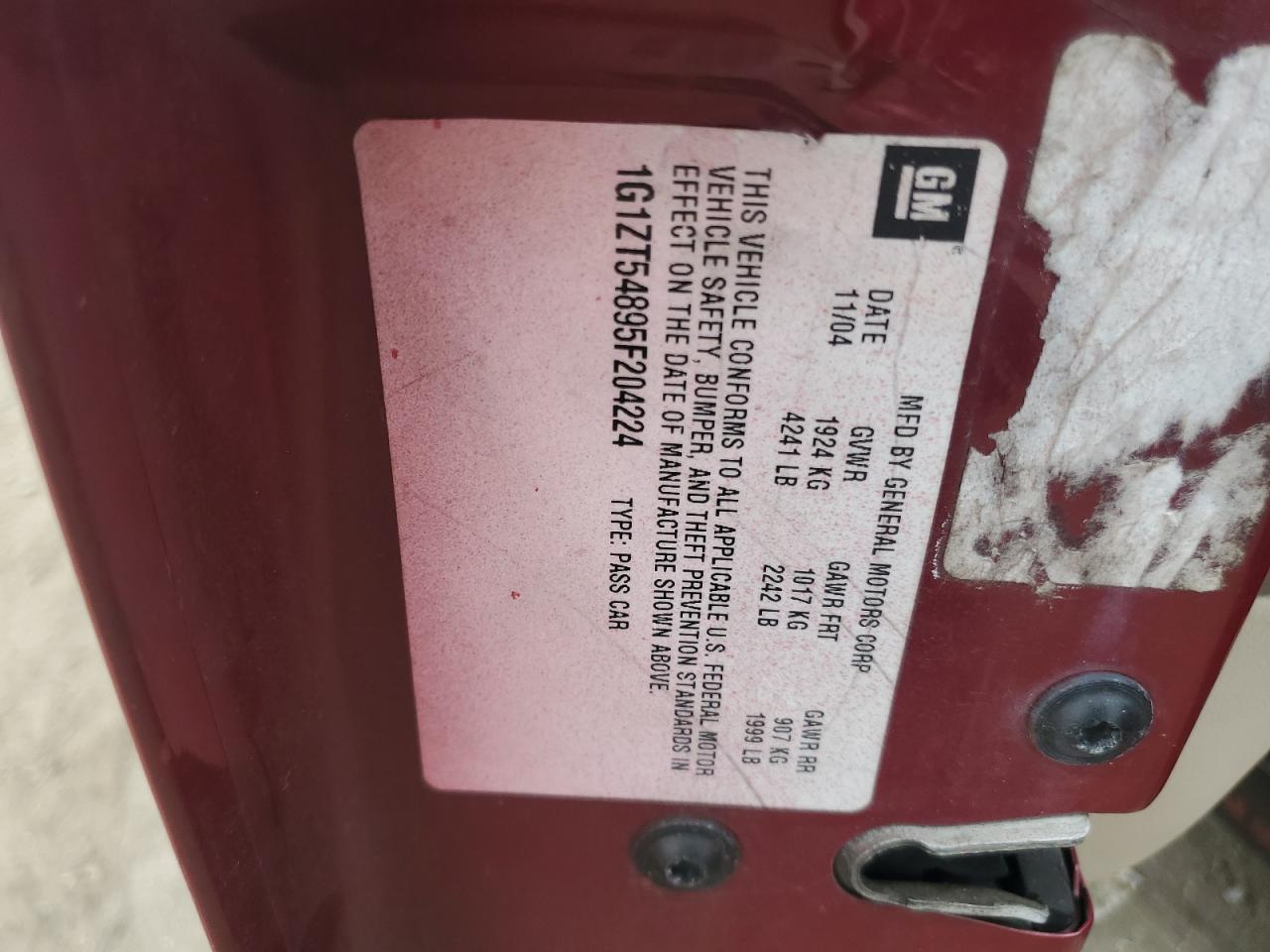 1G1ZT54895F204224 2005 Chevrolet Malibu Ls