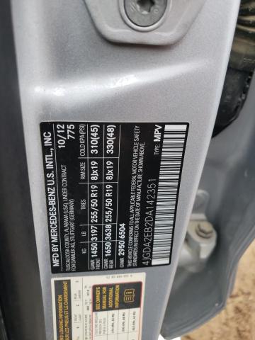 2013 Mercedes-Benz Ml 350 Bluetec VIN: 4JGDA2EB2DA142351 Lot: 56986504