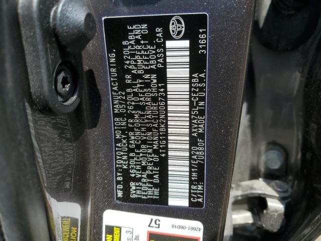 VIN 4T1G11BK2NU067341 2022 Toyota Camry, SE no.13