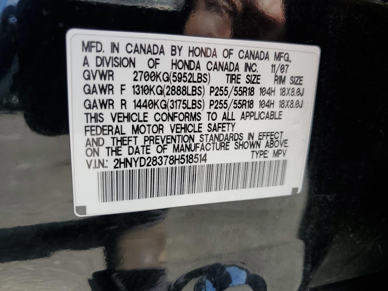 2HNYD28378H518514 2008 Acura Mdx Technology